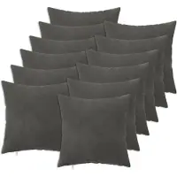 vidaXL Kissenbezug 12 pcs HEERLEN Dunkelgrau 40 x 40 cm Samt
