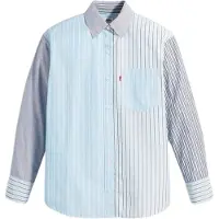 Levi's - "Nola" Hemd für Damen, Premium-Baumwolle, Übergroß (Blau gestreift)