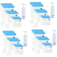 Jojomino Unter Vakuum Taschen 80 Pack Wiederverwendbare Elektrische Vakuum Lebensmittel Lagerung Speichern Sie Den Versiegelungs Kocher mit 4 Hand Pumpe, 3