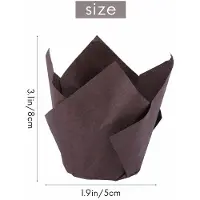 Jojomino 600 Stück Tulpe Cupcake Back Becher, Muffin Baking Liner Halter, Rustikale Cupcake Wrapper, , Weiß und Naturfarbe