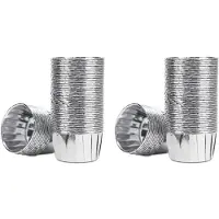 Jojomino 100 Stücke Aluminium Folie Cupcake Cups Einweg Muffin Liner Back Förmchen Aluminium Cupcake Tipp Pan Silber