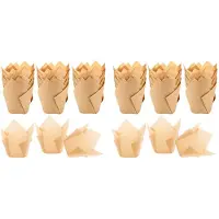 Jojomino 400 Stücke Tulip Cupcake Liner Back Förmchen Paper Cupcake und Muffin Backen Tassen für Hochzeiten und Geburtstage