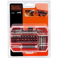 Black & Decker 45teilig Bit und BohrerSet (bestehend aus 6x HSS Sechskantbohrer, 30x Schrauberbit