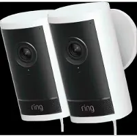 Ring Outdoor Camera Pro Stecker Weiß Doppelpack
