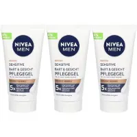 Nivea MEN Sensitive Bart & Gesichtspflege Gel 50ml x3 3x50 ml