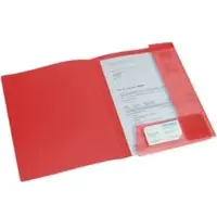 Eichner PP-Mappe A4 mit Klappen, rot-transparent