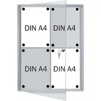 Franken Schaukasten x-tra!Line 4 x DIN A4 Innenbereich magnethaftende und trocken