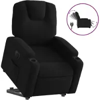 vidaXL Relaxsessel mit Aufstehhilfe Elektrisch Schwarz Stoff