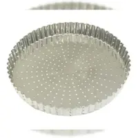 Gobel - Tortenform, geriffelt, perforiert - Weißblech - fester Boden - Ø 240 mm H 28 mm - 126331