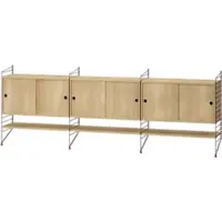 String Sideboard Kommode mit Regalböden Dunkelrot Eiche