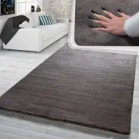 TT Home HOCHFLORTEPPICHE Dunkelgrau 60 x 90 cm
