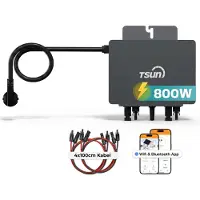 TSUN TSOL-MX800Lite 800 W Mikro-Wechselrichter, 2 MPPT, WiFi & Bluetooth, IP67, Micro Inverter für 2 Solarmodule inklusive 5m Anschlusskabel