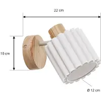 LINDBY Shiloh Wandstrahler, Holz, Leinen, natur/beige, E14 - , Shiloh, dimmbar, Holz, für Wohnzimmer, Stoff / Textil, Modern