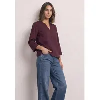 Street One Schlupfbluse 3/4-Arm Sommerbluse mit Split Neck