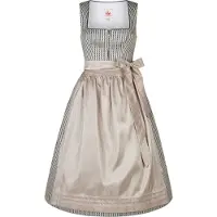 Spieth & Wensky Dirndl "Dirndl Karma", Damen, Gr. 32, N-Gr, braun (taupe), Obermaterial: 58% Polyester PES. 42% Baumwolle CO., uni, regular fit, Kleider Dirndl, mit eleganter Schürze