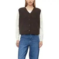 s.Oliver Plüschweste , Damen, Gr. 46, braun, Plüsch, Obermaterial: 90% Polyester, 10% Viskose, unifarben, bequem hüftbedeckend, V-Ausschnitt, Westen Plüschweste, mit Druckknöpfen / V-Ausschnitt