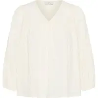 Kaffe Langarmbluse "Damen Bluse langarm KAmissie", Damen, Gr. 36, weiß (chalk), Obermaterial: 98% Baumwolle CO. 2% Elasthan EL., Blusen Langarmbluse