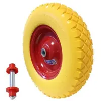 TRUTZHOLM Schubkarrenrad pannensicher 4.00-8 / 4.80 mit Achse Ersatzrad Vollgummi Schub...