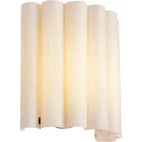 QAZQA Japandi Wandleuchte Beige mit Leinen 26cm - Scallop