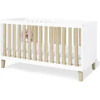 Pinolino Babybett Lumi, 70 x 140 cm, Weiß und Eiche