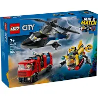 LEGO City 60462 Kombinationsset mit Hubschrauber, Löschauto und U-Boot