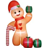 Outsunny Aufblasbare Weihnachtsdeko Polyester 170L x 100B x 245H cm Orange