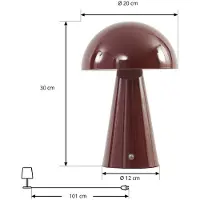 LINDBY Tischlampe Nevijo , dimmbar, rot, für Wohn- / Esszimmer, Metall, Modern, Tischlampe