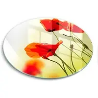 Wallfluent GLASPLATTE Ø 30 cm Rote Blumen