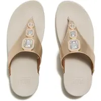 Original Brands FitFlop Lulu Metallic Zehenstegsandalen mit auffälligen Kristallen GOLD 41