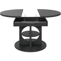 STILVORA Esstisch ausziehbar 110–150 cm mit Stauraum, Küchentisch rund zu oval, Esstisch Schwarz, bis 60 kg belastbar