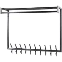 CLEMENTO Tubo Garderobe hoch Kleiderstange und Hutablage 2x10 Haken