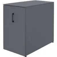 Mendler Aktenschrank HWC-Q27, Büroschrank Stahlschrank, Stützrad Staufächer, Metall 74x43x80cm ~ dunkelgrau