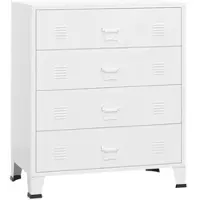 Helloshop26 - Moderner Industrie-Schubladenschrank 78 x 40 x 93 cm robust matte Oberfläche weißes Metall