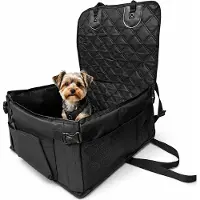 Relaxdays Hundeautositz, kleine Hunde bis 8 kg, faltbar, Hundebett Auto, stabil, HBT: 25x43x43 cm, Autokörbchen, schwarz