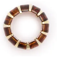 Manfield Braunes Armband mit goldfarbenen Details | Größe Onesize