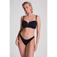 Hunkemoller Neopren-Bikiniunterteil mit hohem Beinausschnitt Schwarz