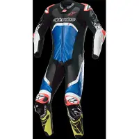 Alpinestars GP Tech V4 Lederkombi Black Blue Yellow Fluo, Größe: 46