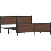 vidaXL Metallbett ohne Matratze Braun Eichen-Optik 200x200 cm
