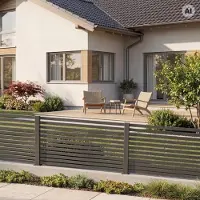 Minka Zaunserie Portico 194 x 120cm Aluminium Gartenzaun in Anthrazit