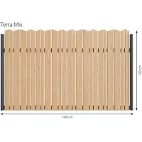 Minka Zaunserie Terra Mix 194 x 120cm Lärchenholz Gartenzaun mit Aluminiumrahmen in Anthrazit