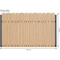 Minka Zaunserie Terra Mix 194 x 120cm Lärchenholz Gartenzaun mit Aluminiumrahmen in Anthrazit