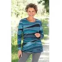 DW-Shop Baumwoll-Shirt in Druck türkis in Größe 40/42 von , Türkis, 40/42