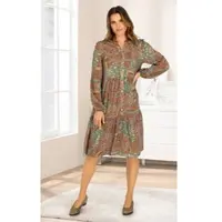 DW-Shop Viskose-Kleid in Druck rost in Größe 54 von , Rost, 54