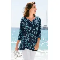 DW-Shop Baumwoll-Shirt in Muster marine in Größe 36/38 von , Marine, 36/38