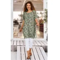 DW-Shop Viskose-Kaftan in Druck khaki in Größe 44/46 von , Khaki, 44/46