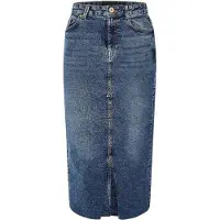 Pieces - Bleistiftrock für Damen, Denim (Blaues Denim)