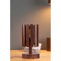 Opviq , Hochwertige Tischlampe aus Holz, Walnuss, Ø14,5 cm, E27, IP20, 100 cm Kabel