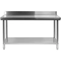 TRIZERATOP Edelstahl Arbeitstisch mit Regal 140x60x85+10 cm