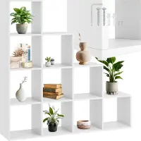 TecTake Bücherregal, praktisches Würfeldesign, rutschfeste Bodenschoner, 130 x 29 cm x 130 cm
