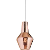 Zafferano Hängeleuchte, geblasenes Glas und Metall, ø 250x3180 mm, 1X E27 mit 70 Watt, IP20, graue Struktur, Roségoldglas